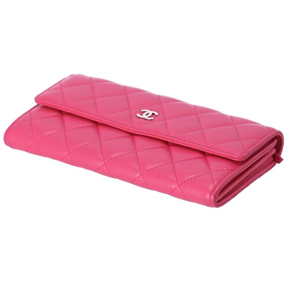 CHANEL Matelasse Long Flap Wallet Fuschia Pink Lambskin - Picture 4 of 6
